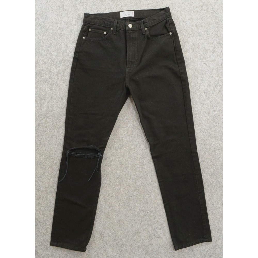 Reformation Jeans Womens 28 Black Julia High Rise Cigarette Zip Fly Stretch 90s